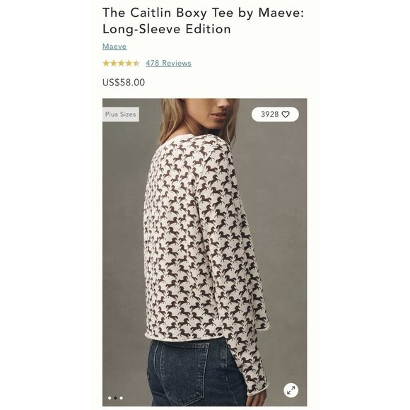 NWT Size M - The Caitlin Boxy Tee by Maeve: Long-Sleeve Edition (NWT US$58) - Picture 6 of 16